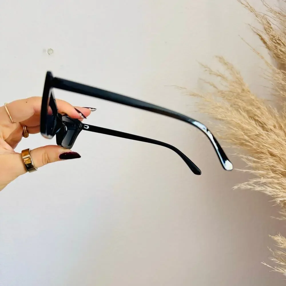 INDY FREE PEOPLE ANTHRO Black Cat Eye Plastic Rectangle $118 Sunnies Sunglasses
